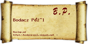 Bodacz Pál névjegykártya